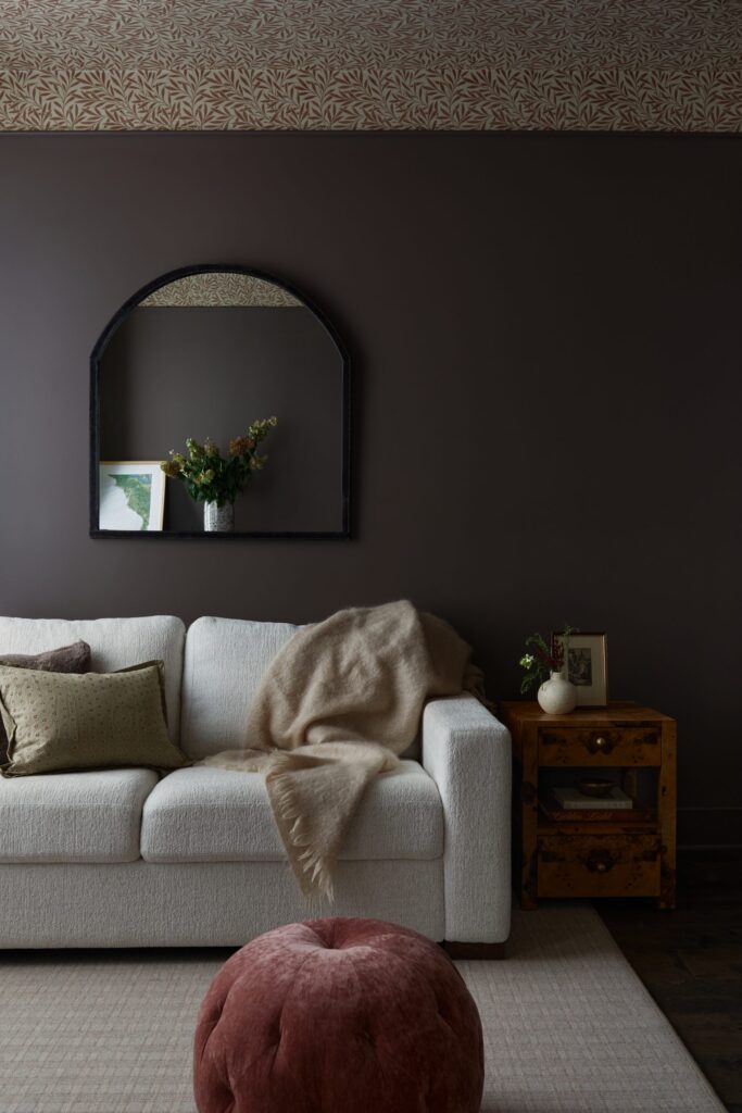 The living room in a Baltimore home renovation