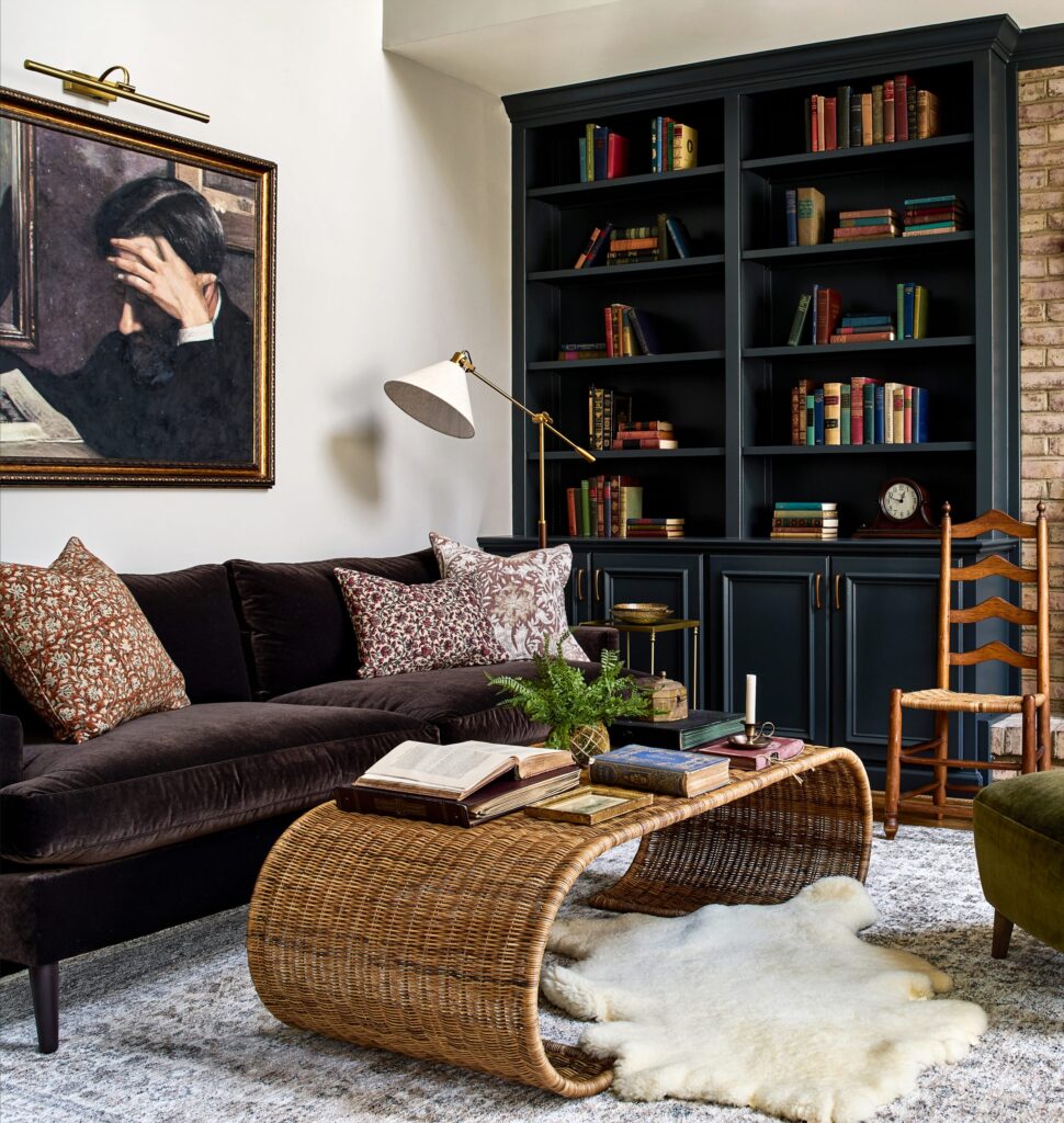 Bookshelf styling by house designer Details and Design