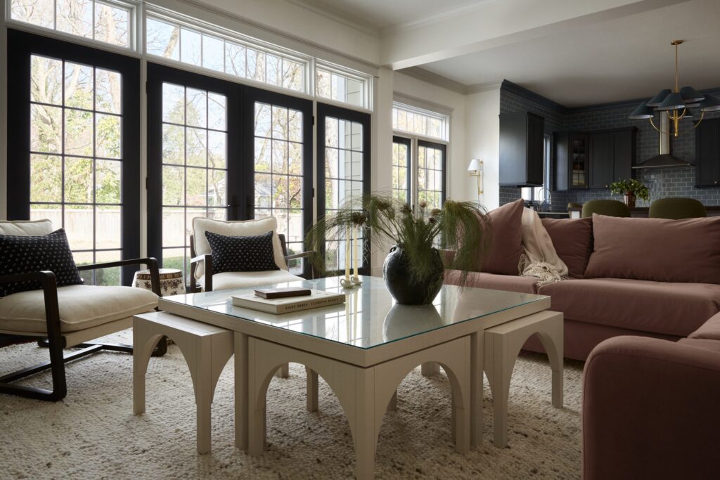 Living room home interior design in Kensington, Maryland