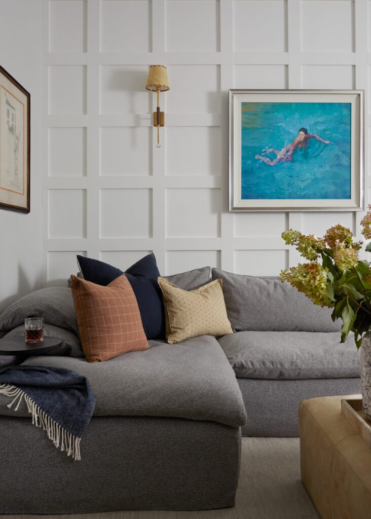 Gray sectional couch