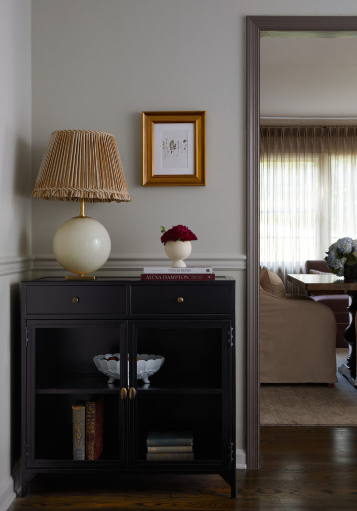 Accents placed in an entryway by room designers Details and Design